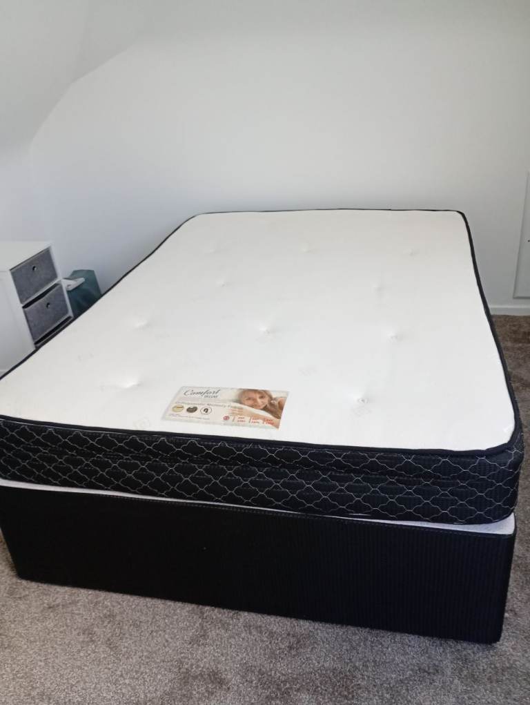 Double bed and mattress with storage drawer