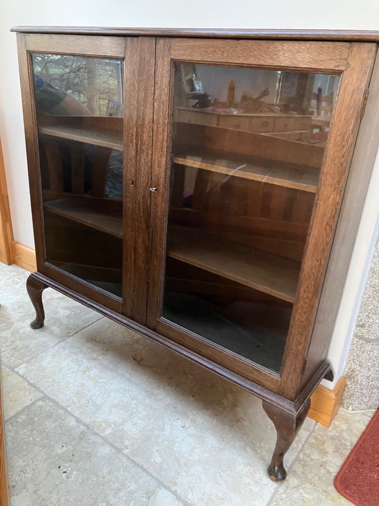 Display Cabinet/Bookcase glass fronted mahogany 