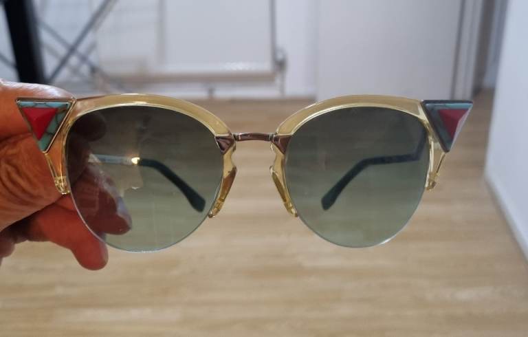 FENDI Blue-Yellow Cat Eye sunglasses.