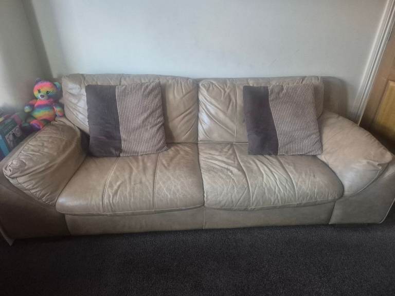 2 seater and big 3 seater sofa and stool