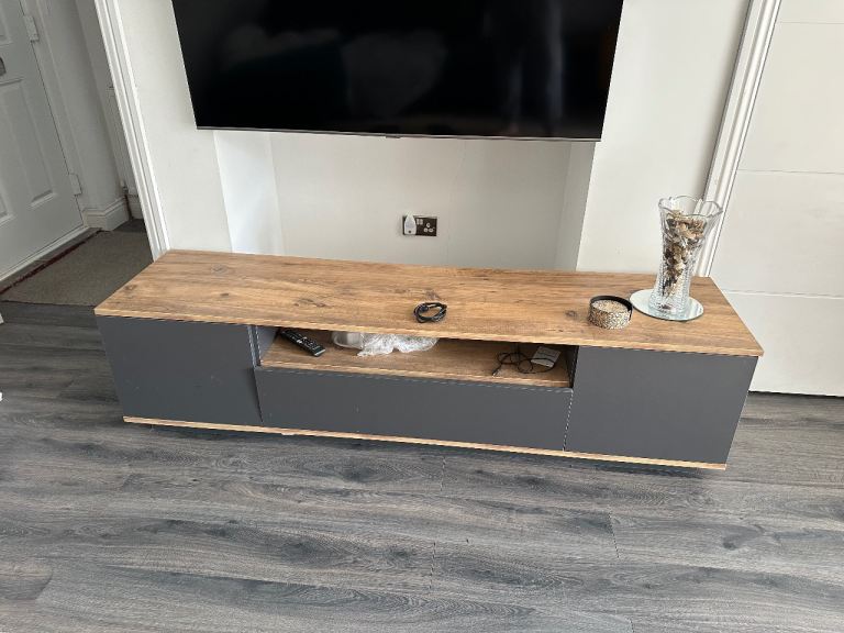 📺 Modern TV Unit – 180cm – Pine & Anthracite