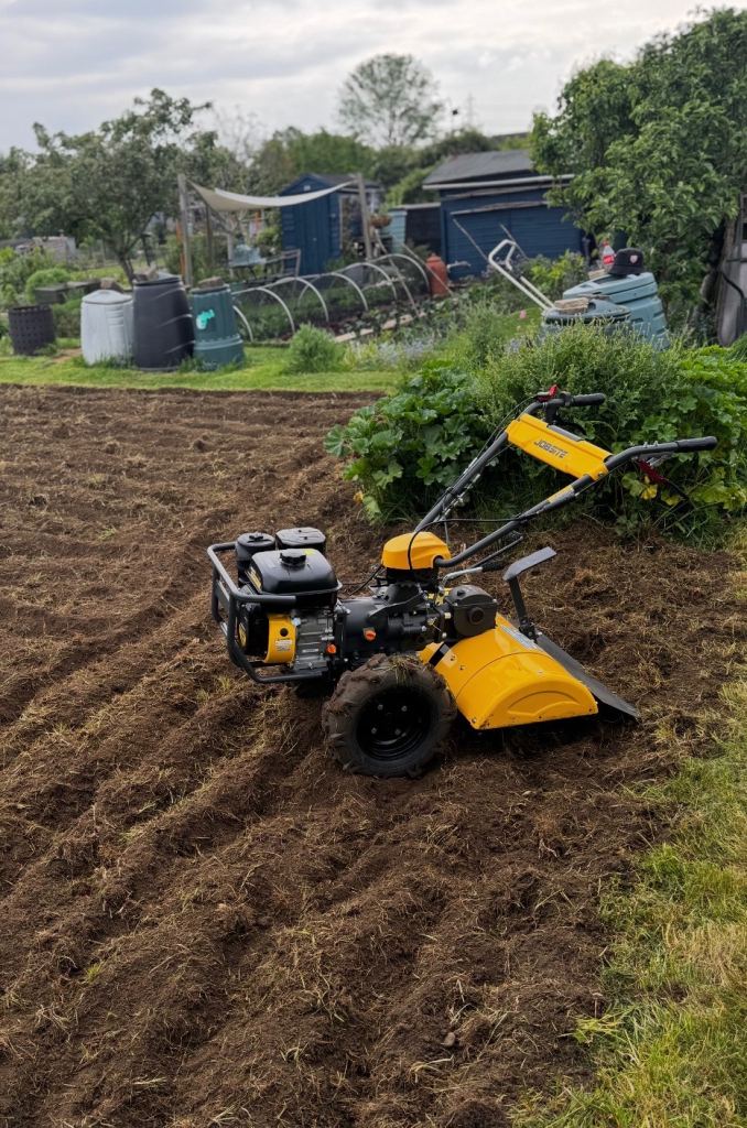 Rotovator with operator 