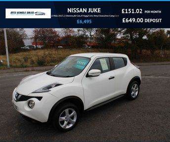  NISSAN JUKE 1.6 Visia 2017, 2 Owners,Air Con,47mpg,F.S.H, Very Clean,Ulez Compliant