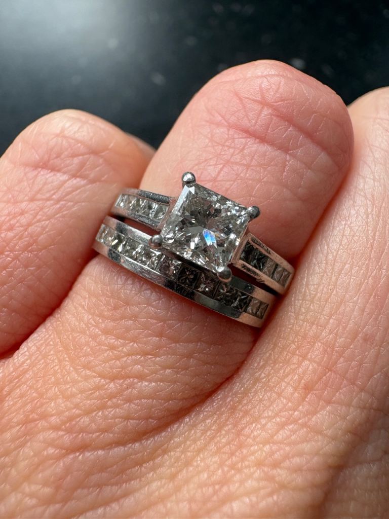 Platinum Engagement Ring & Wedding Band – GIA Certified