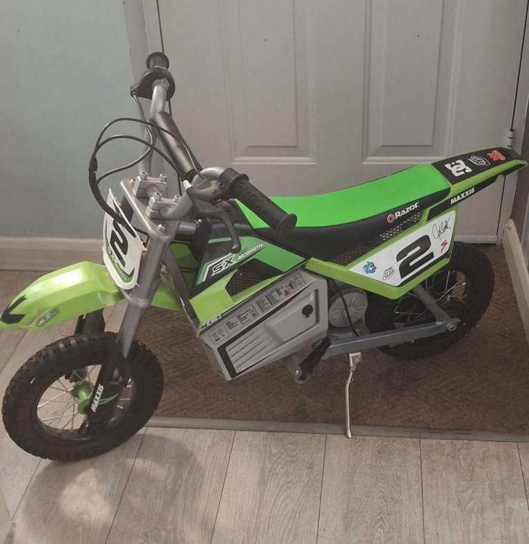 Razor SX350 McGrath Electric Dirt Bike - Green, Good Condition
