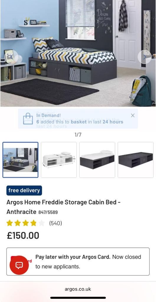 Freddie cabin bed - Grey 