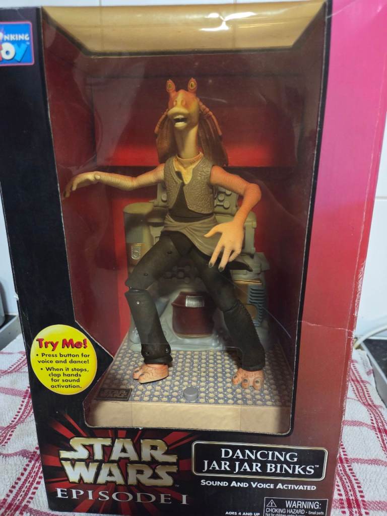 Vintage 1990s dancing jarjar binks