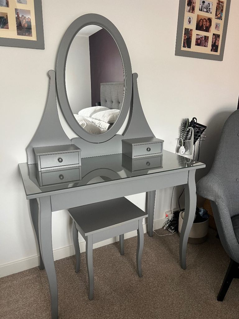 ikea grey dressing table BRIMNES Dressing table, grey, 70x42 cm – Lovehome main image 0