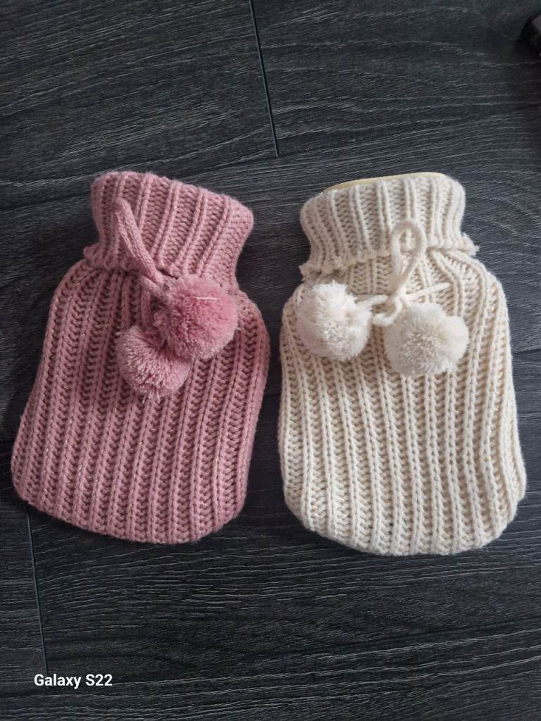 2 small hot water bottles 