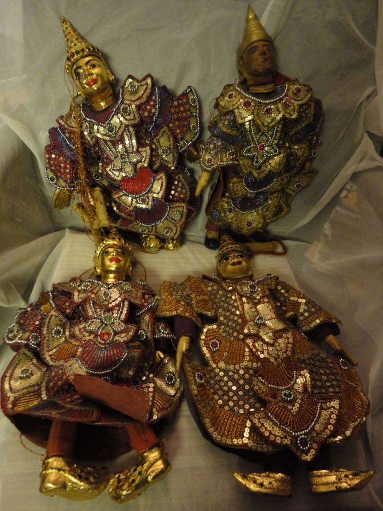 Thai Puppet Dolls - Gold Coloured, Collectors Piece