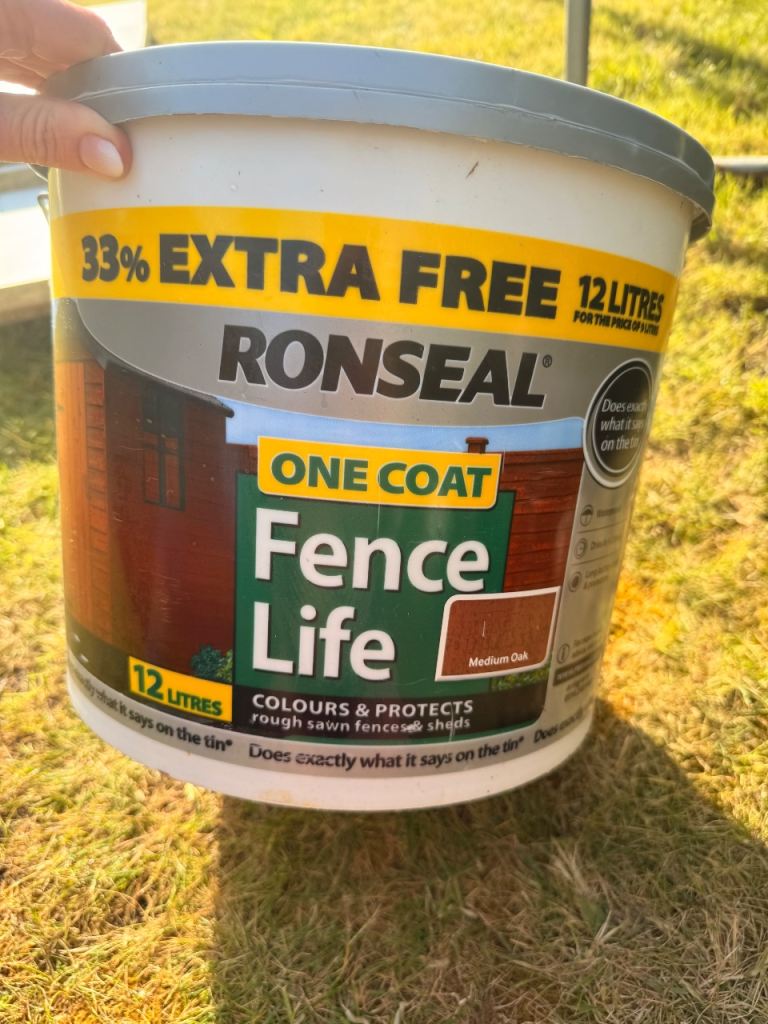 Ronseal One Coat Medium Oak Shed & Fence Protection – 12L ✨