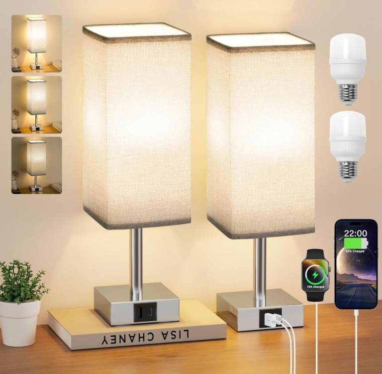 Touch Bedside Lamps Set of 2