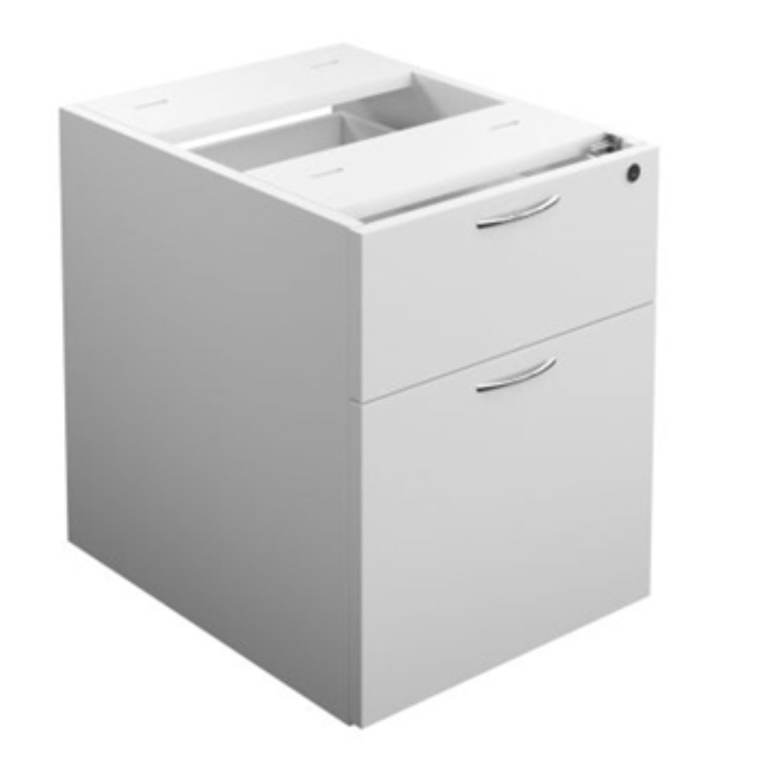 Fixed Pedestal 2 Drawers White