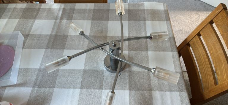  Chrome Floor Lamp and Ceiling Light – With bulbs 