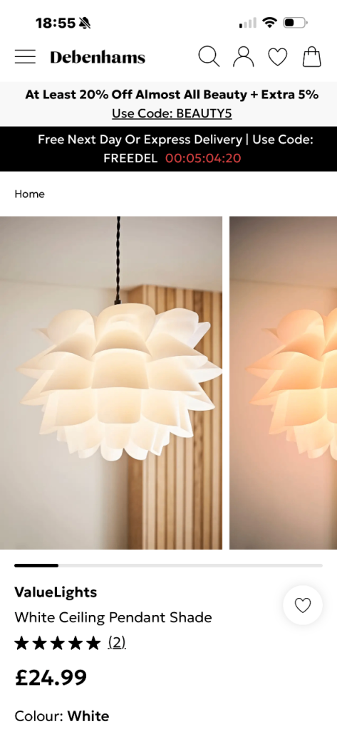 Lovely white ceiling light 