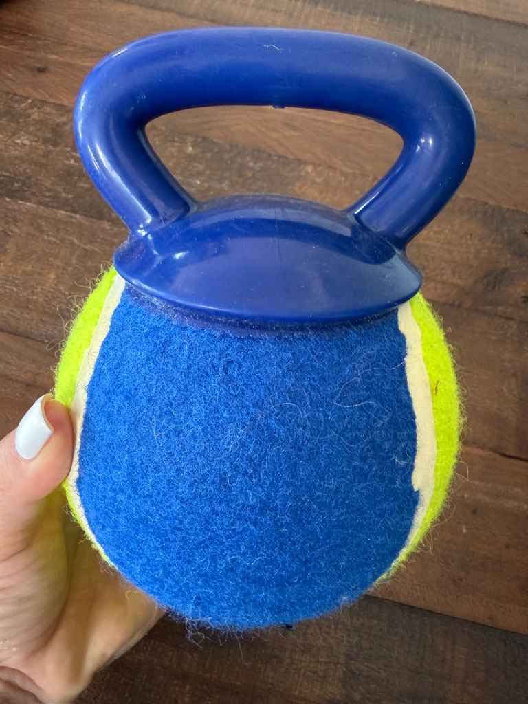 Large kettlebell dog toy never used
