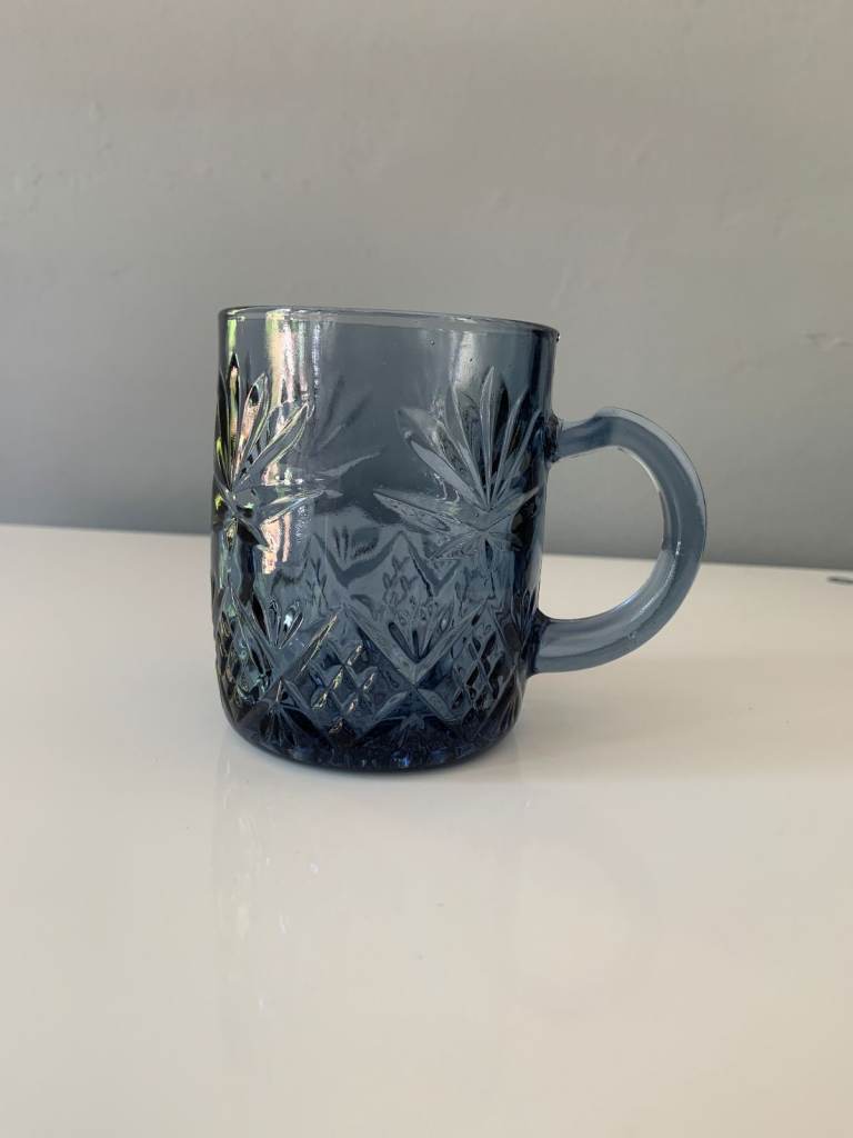 Vintage Cristal d'Arques Durand “Antique” Dark Blue Mug