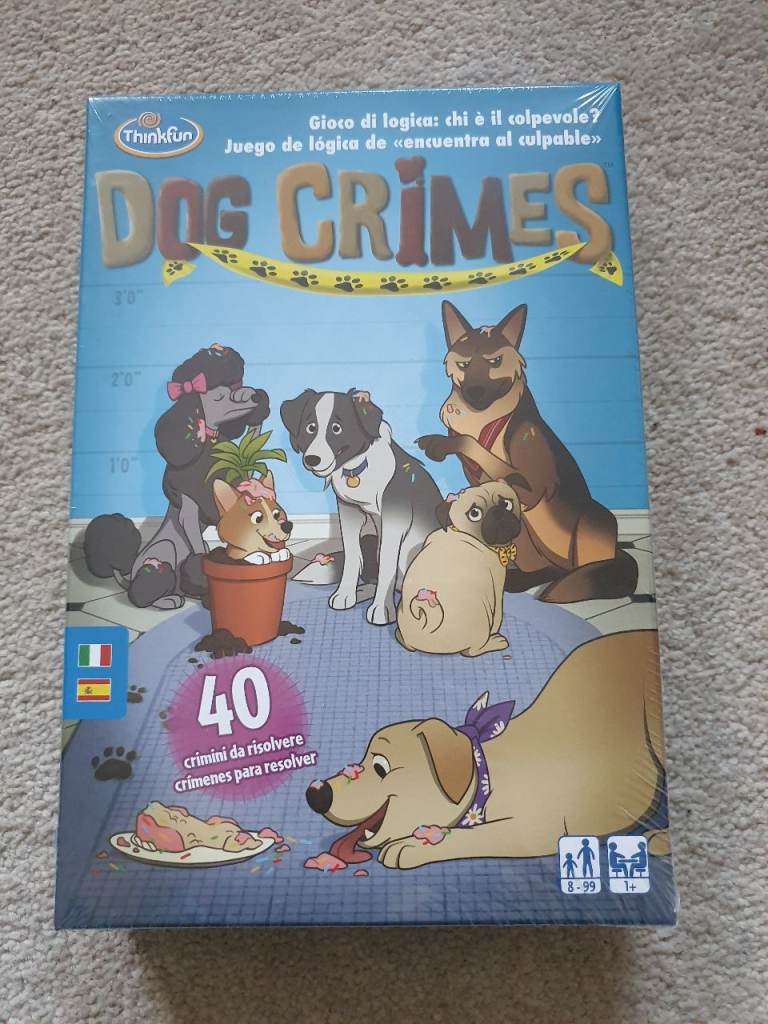 New sealed Dog Crimes board game age 8+ toy Italian Spanish