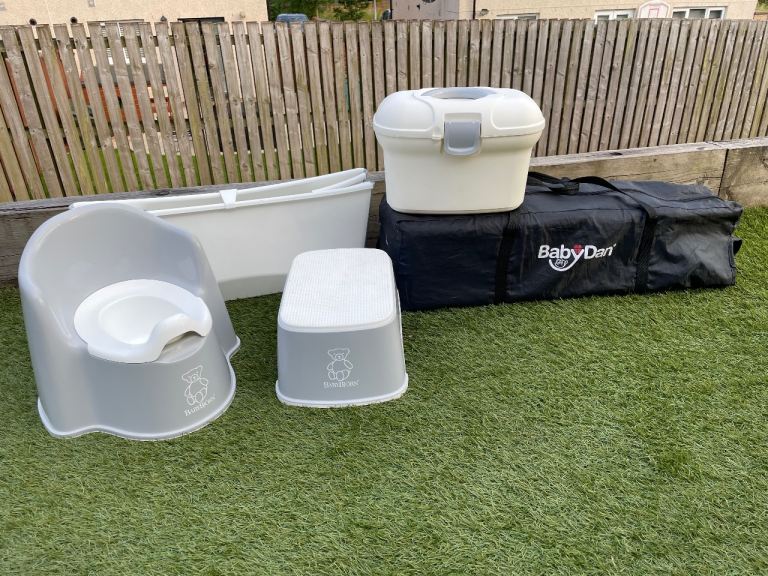Baby Dan Travel Cot, Baby Bath, Potty & Storage Box