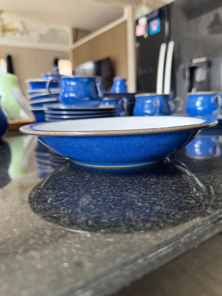 Denby imperial blue rimmed bowl