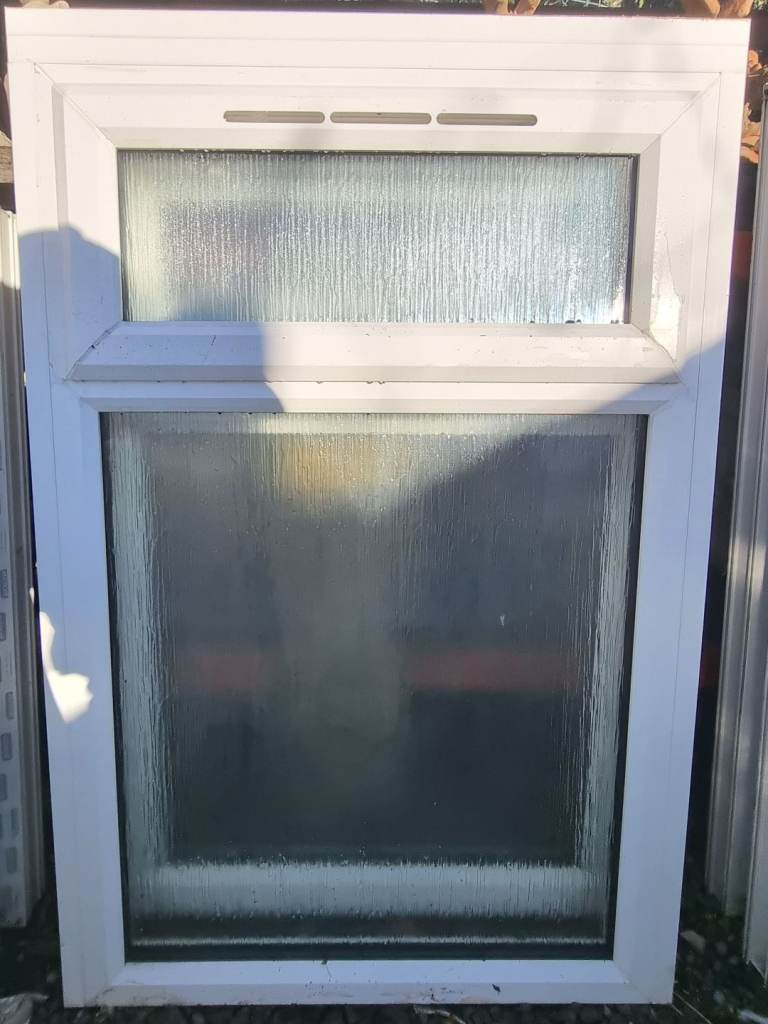 New White UPVC Window 820mm W x 1255mm H Obscure Glass #33