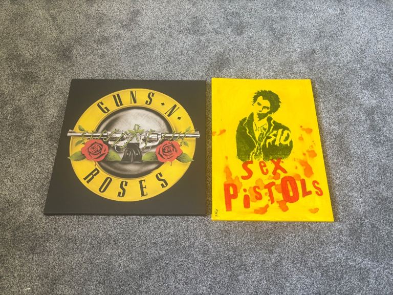 Guns & Roses canvas + The Sex Pistols painting