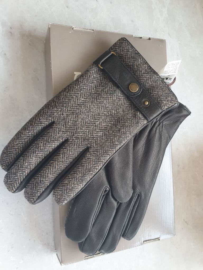 Stetson brand new leather and tweed gloves– Brand New, Never Worn