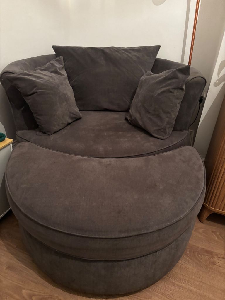 DFS swivel chair and footstool 