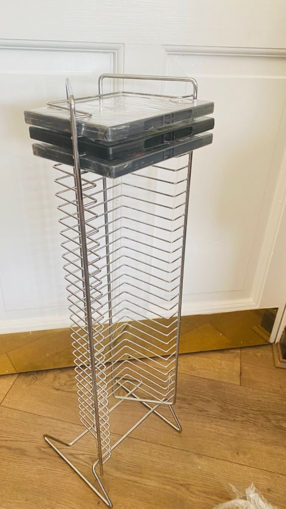 Chrome Wire DVD/CD Storage Rack – Good Condition