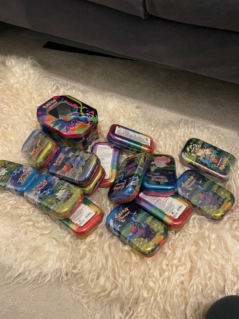 Pokémon Empty Tins Job Lot + Magnetic Card Holders (Approx. 35) – NW1