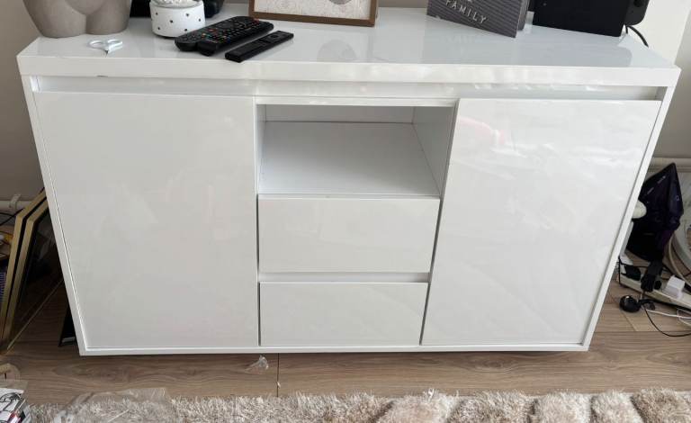 Led white sideboard 