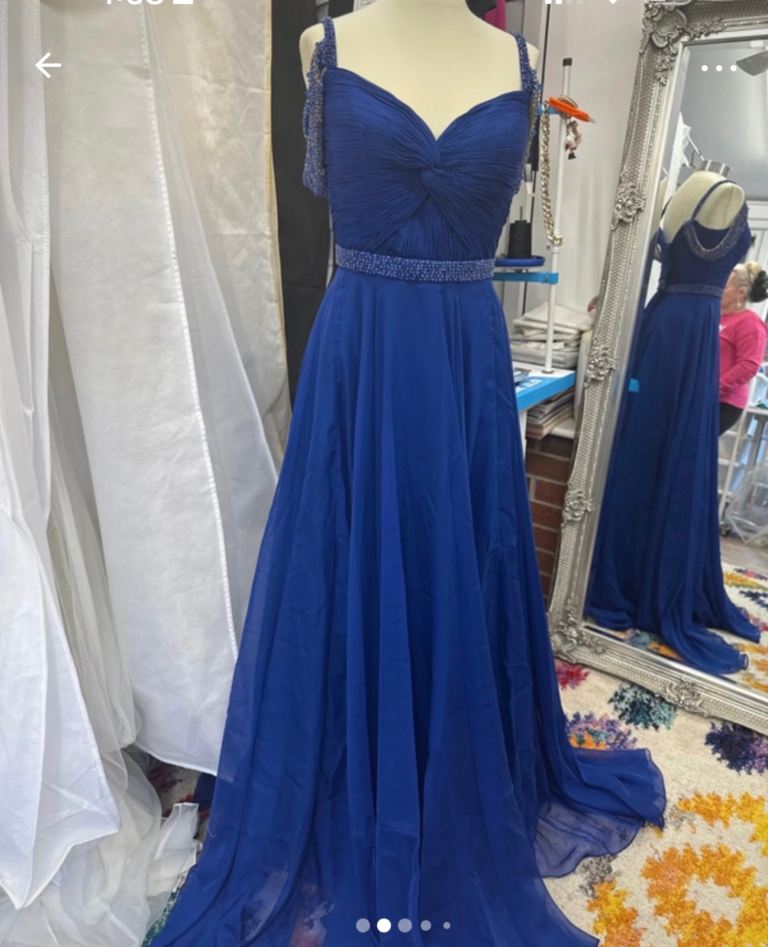 Stunning Royal Blue Sherri Hill Prom Dress - Beaded UK Size 14