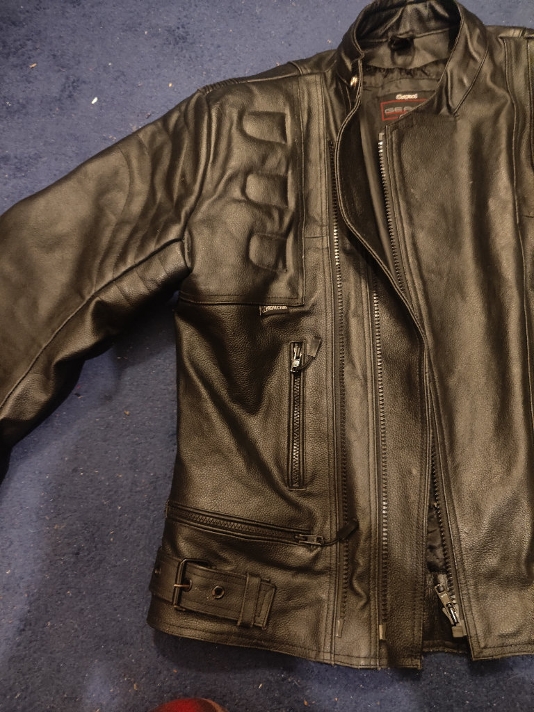 Brand new leather jacket with protection pads
