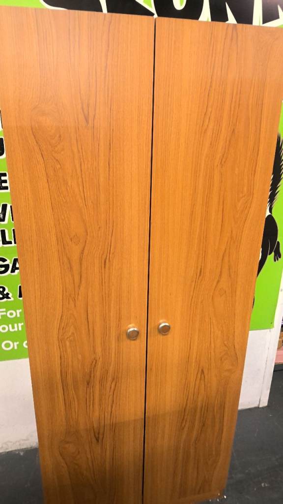 vintage single wardrobe with a rail and adjustable shelves