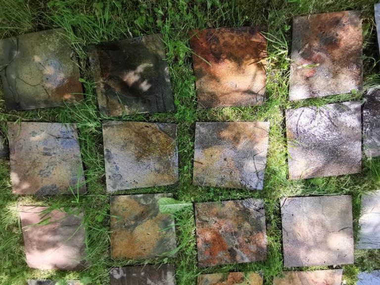 ~30 slate tiles natural rustic copper multicolour