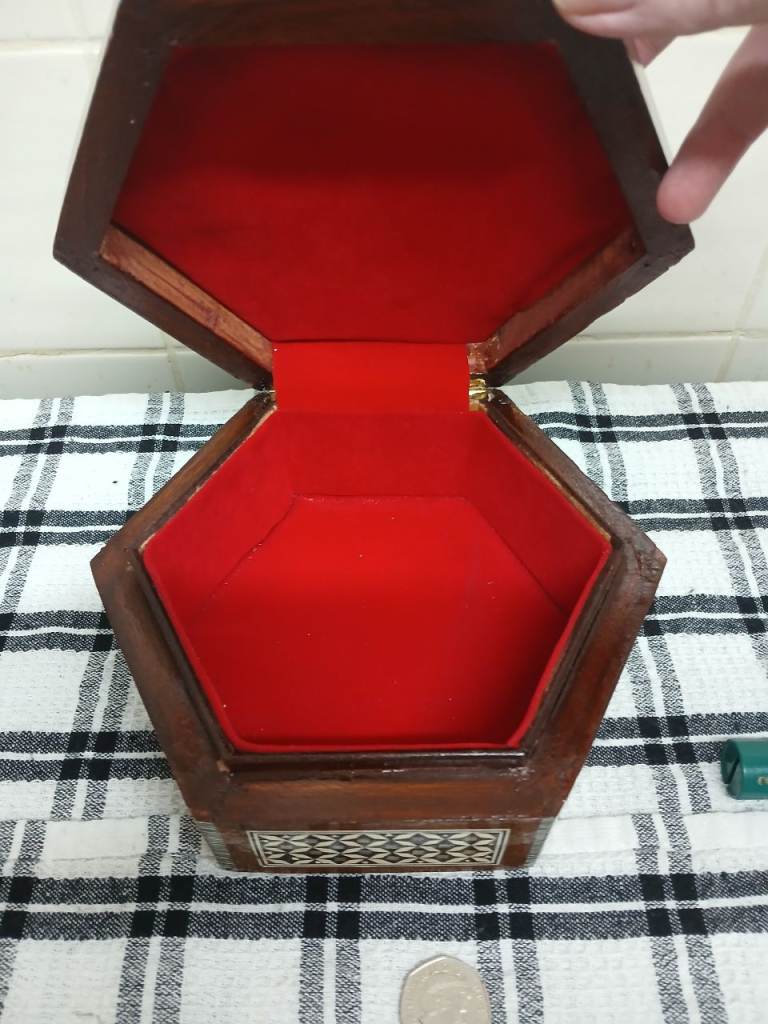Mother of pearl wooden box