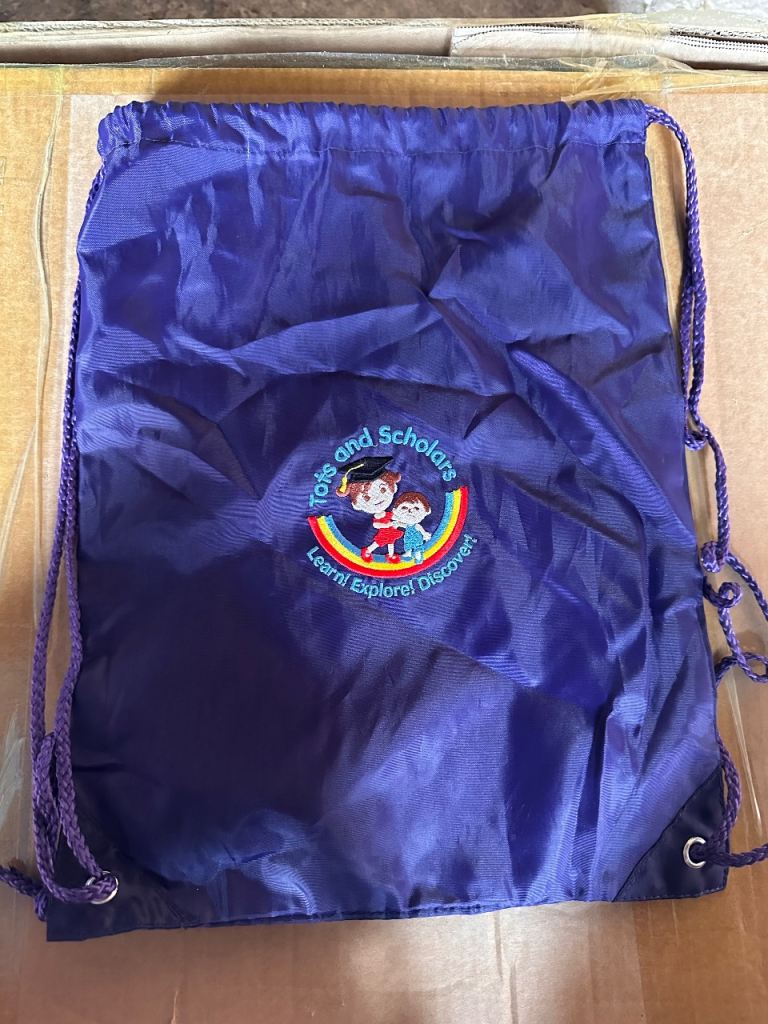 Tots and Scholars Purple Drawstring Bag – As Good As New