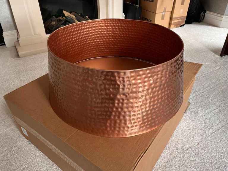 Rose Gold large metal Christmas Tree Skirt