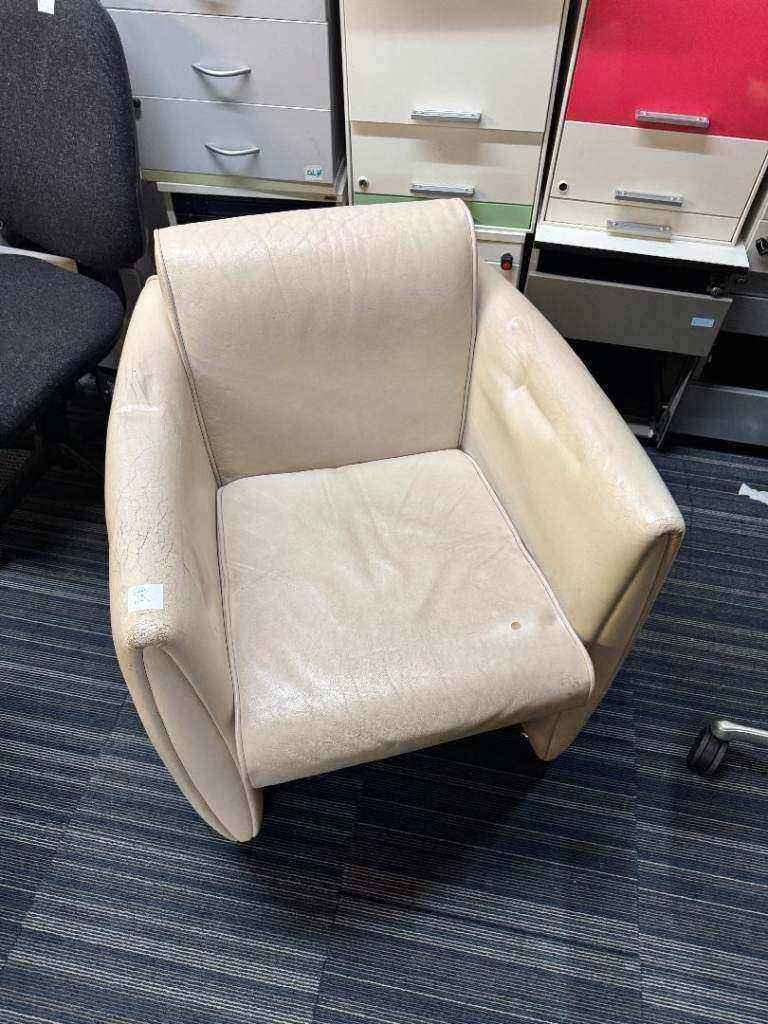 Leather Boss Cream Armchair single sofa chair couch