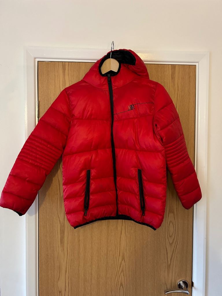 Kids River Island Red Puffer Jacket / Coat (Size 11-12)