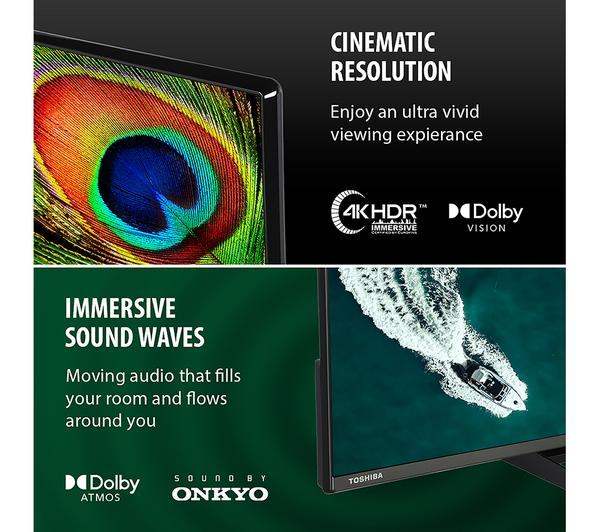 TOSHIBA Fire TV 50UF3F53DB 50" Smart 4K Ultra HD HDR LED TV with Amazon Alexa 