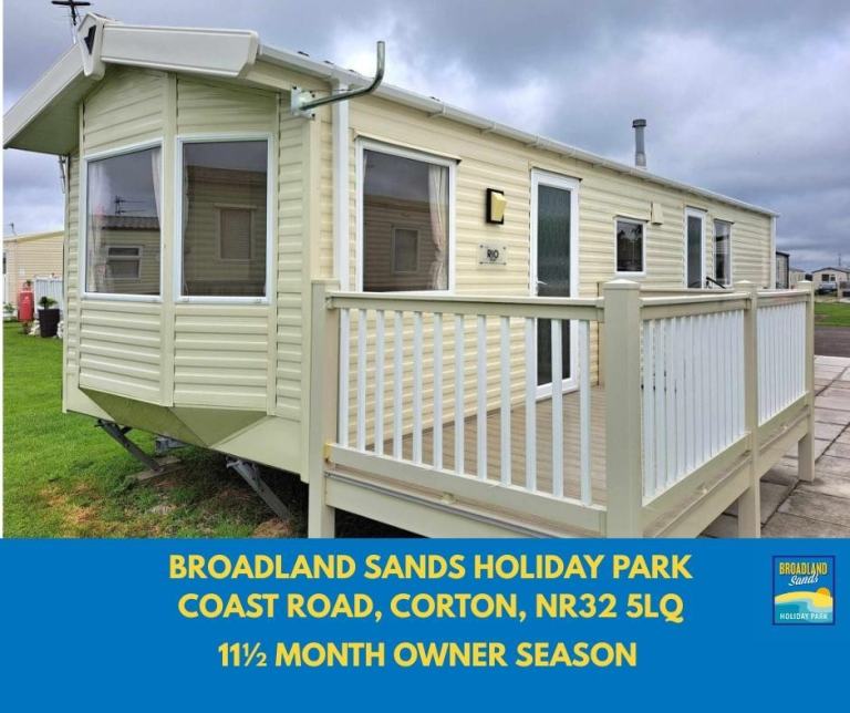 STATIC CARAVAN WITH DECKING FOR SALE AT BROADLAND SANDS HOLIDAY PARK!