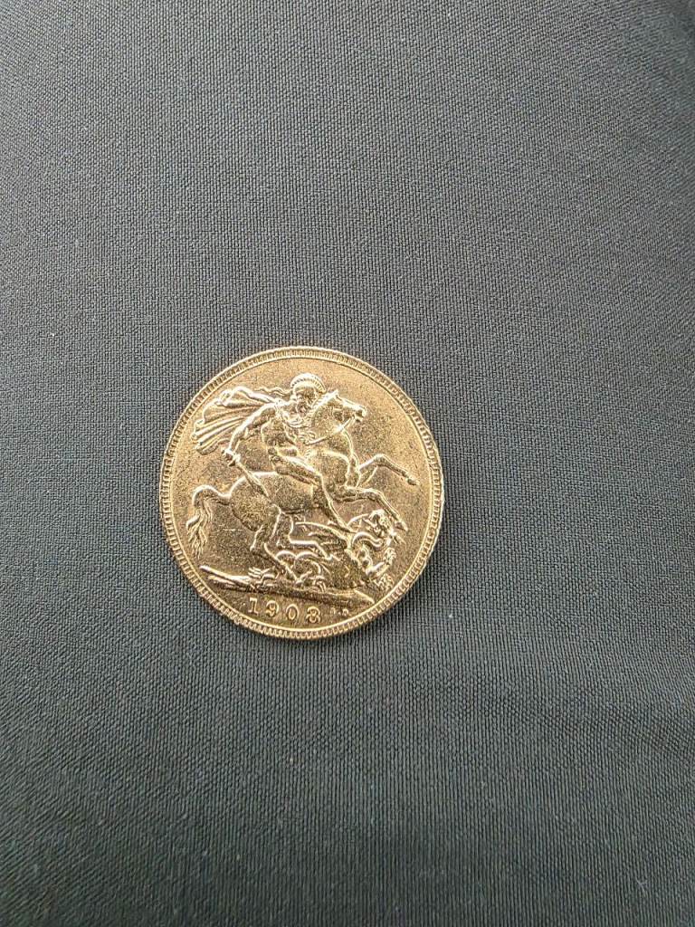 Gold sovereign 1908 king edward 