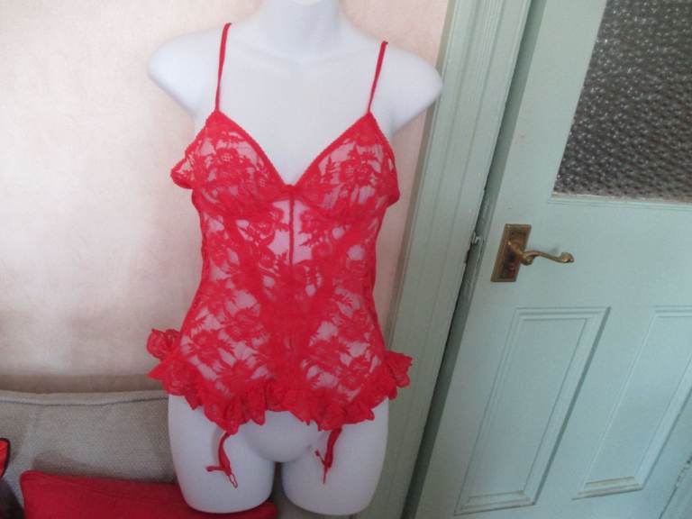 CAMISOLE WITH SUSPENDER BELT ATTACHED - ALSO KNICKERS - CHARLOTTE HALTON 