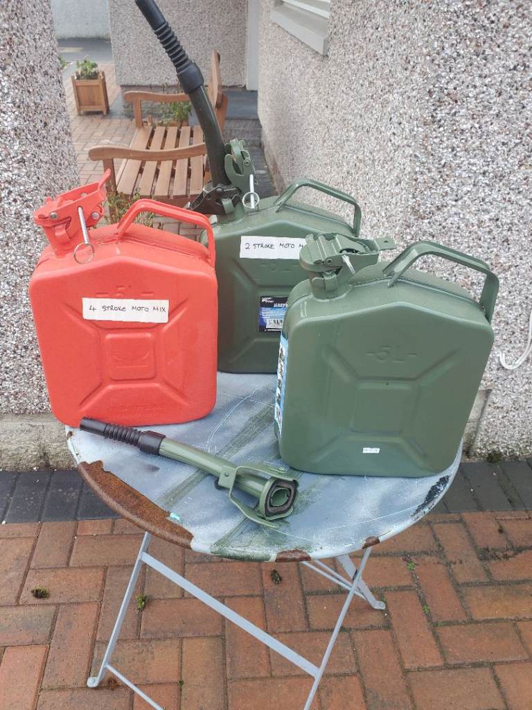 Jerry Cans x 3, Pouring Spouts x2. New.