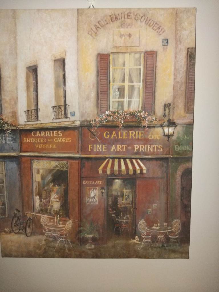  Canvas Pictures of French Street Scene – Good Condition