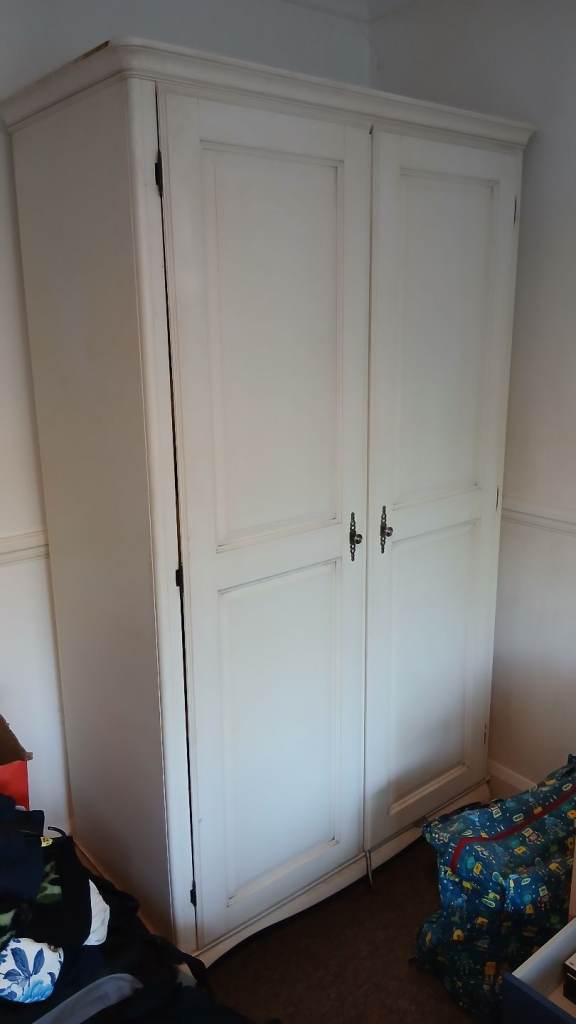Solid wood painted wardrobe - Free to a good home but must go tonight