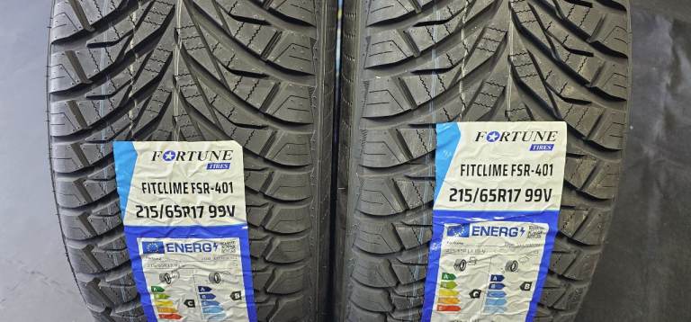 215 65 17   2 x NEW!! tyres Fortune FitClime All Season