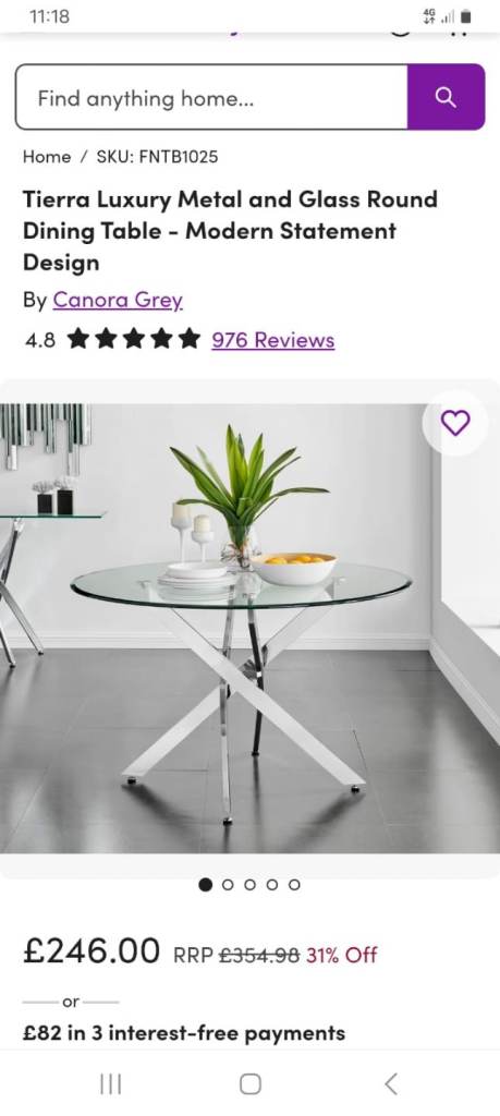 Brand new in box glass top dining table with chrome legs