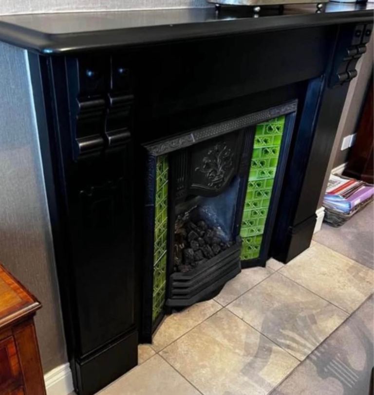 Cast iron inset with  slate surround 